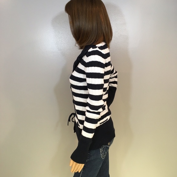 New H&M Chunky Knit Striped Button Down Sweater - Picture 3 of 8